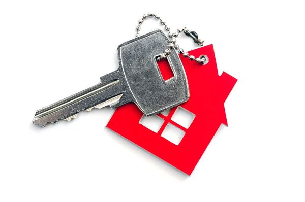 House shaped key chain isolated on white background — Stock Photo, Image