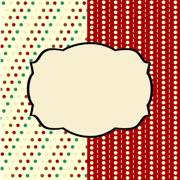 Holiday scrap card with polka dot and frame — Stock Vector