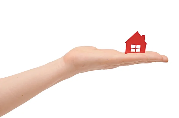 Icono de casa en la mano, Aislado — Foto de Stock