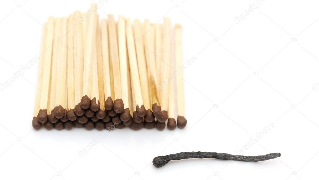 Matches - leadership or inspiration concept isolated on white ba