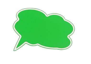 beyaz zemin üzerine yeşil konuşma balonu