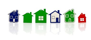 model ev sembol kümesi üzerinde beyaz izole