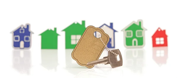 Model house symbol set and key with blank label — Stock Photo, Image