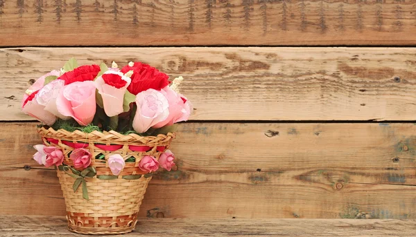Paper flower in a basket — Stock Photo, Image