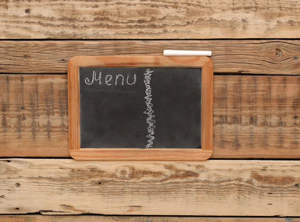 Vintage chalkboard menu, free space for your copy, with old wood — Stock Photo, Image