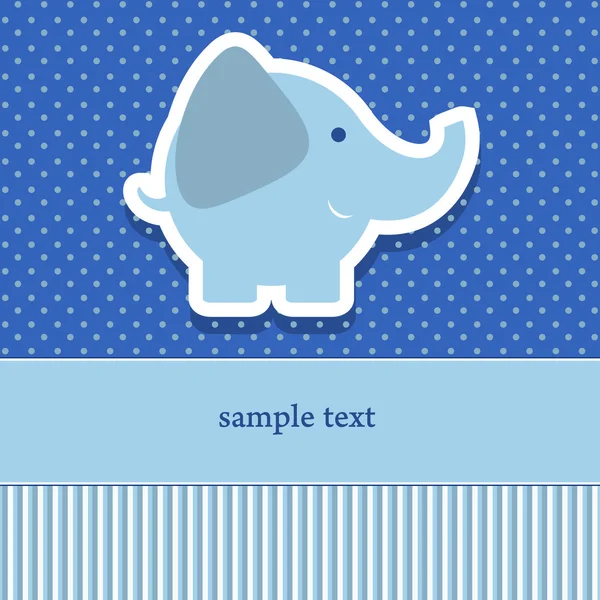 Baby dusch inbjudan mall vektor illustration. söt elefant — Stock vektor