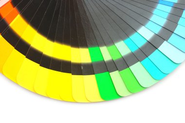 parlak beyaz üzerinde izole renk paleti