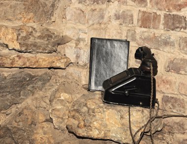 Vintage siyah telefon