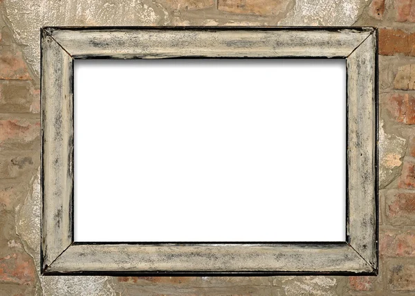 Old frame on brick wall — Stock Photo, Image