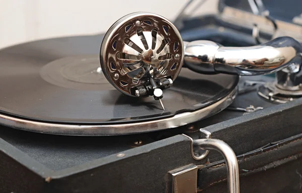 Detail of a gramophone needle on a disc — Stock Photo, Image