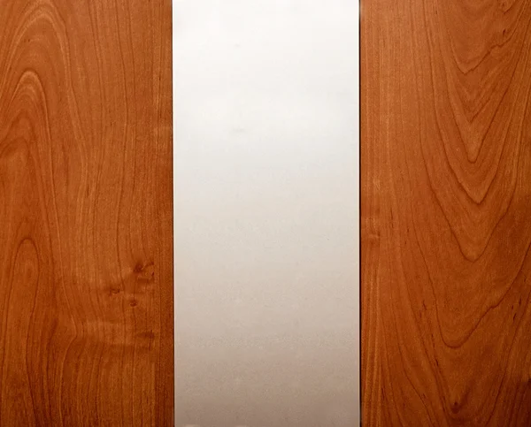 Textur aus Holz mit silberner Platte. — Stockfoto