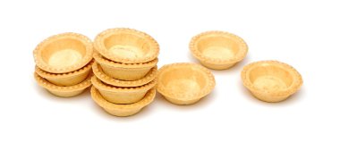 boş tartlets üzerinde beyaz izole