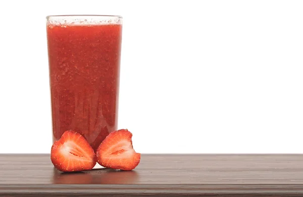 Glass of strawberry puree — Stock Photo, Image