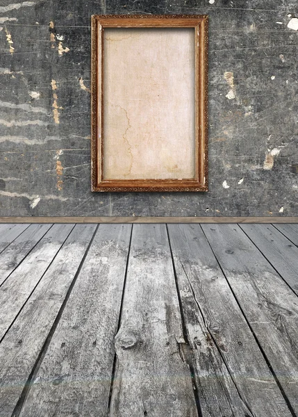Interior of vintage room with frame on wall — Stock Photo, Image