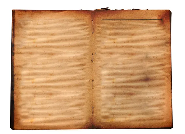 Beyaz arkaplanda izole edilmiş eski kitabı aç — Stok fotoğraf