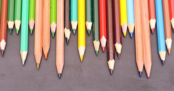 Colorful pencil on blank blackboard — Stock Photo, Image