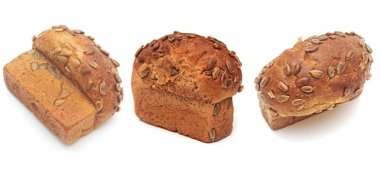 beyaz zemin üzerine ekmek koleksiyonu