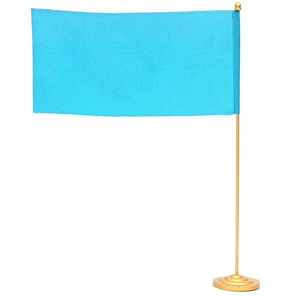 Niebieska flaga na białym tle — Zdjęcie stockowe