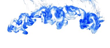 inks in water, colorful abstraction, blue clipart