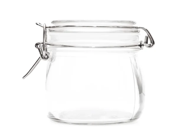 Closed empty glass jar — Stock Photo, Image