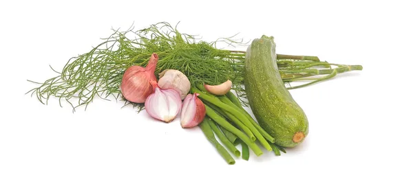 在白色背景上分离的成熟蔬菜 — 图库照片