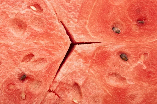 Röd konsistens av söt vattenmelon — Stockfoto
