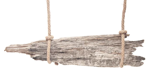 Vecchio segno di legno isolato su uno sfondo bianco — Foto Stock