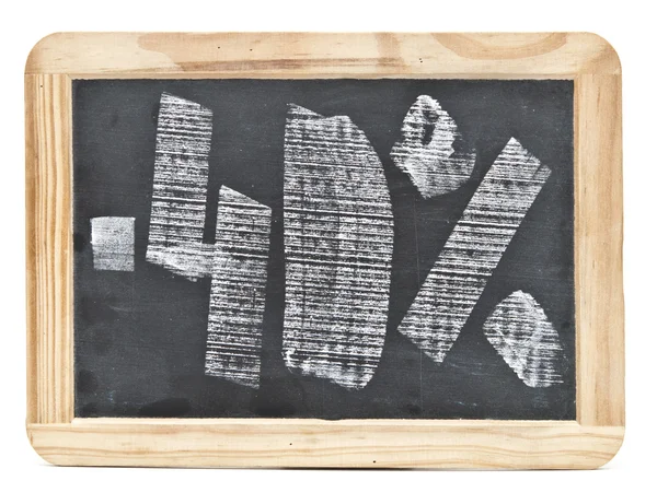 Forty percent hand written on blackboard — Stock Photo, Image