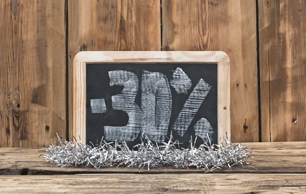 Dertig procent geschreven op blackboard — Stockfoto