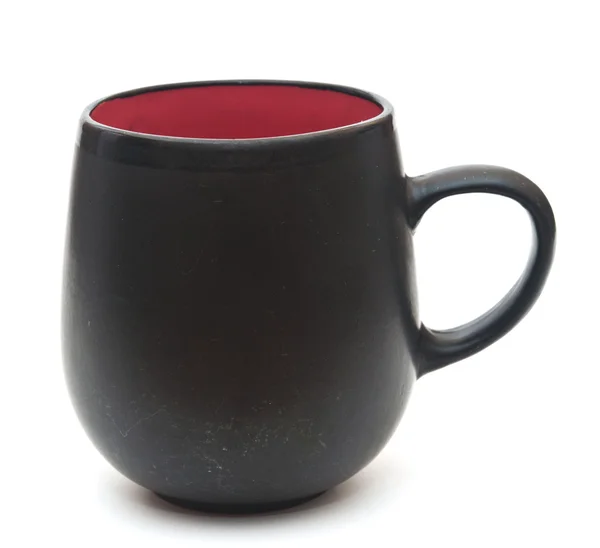 白い背景の上の古い黒いカップ — ストック写真