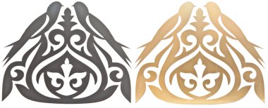 siyah ve altın toplama oyulmuş dekoratif elemanları