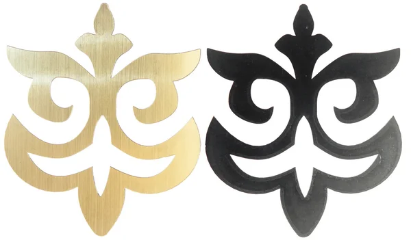 Golden and black collection of carved decorative elements — Stock Photo, Image