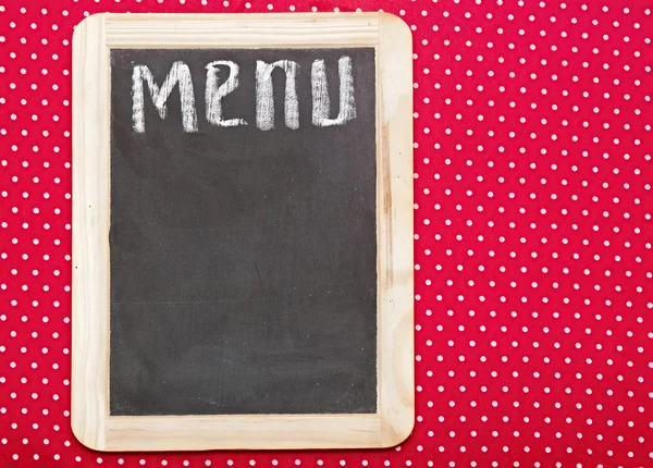 Menu title written with chalk on blackboard — Stock Photo, Image