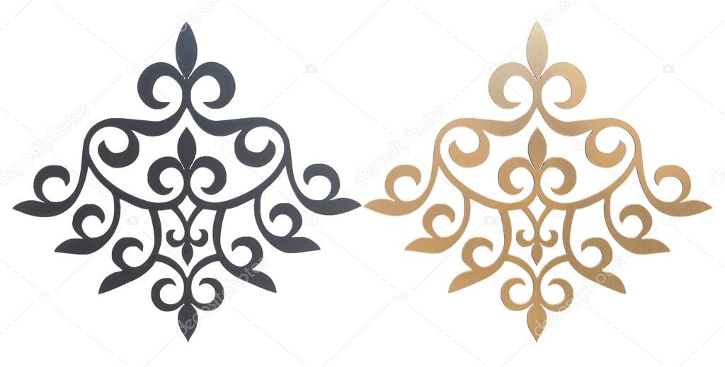 golden and black collection of carved decorative elements