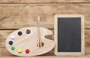 ahşap sanat palet boya ve ahşap zemin üzerine fırça ile