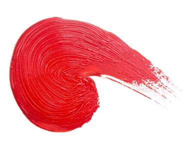 Kırmızı fırça darbeleri. Beyaz arka plan üzerinde izole