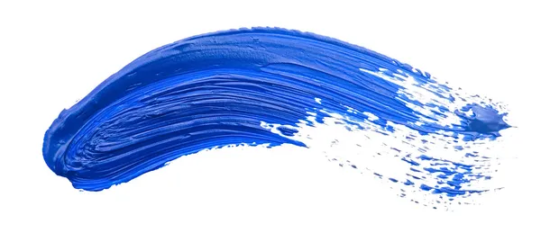 Blue stroke of the paint brush isolated on white — Stock Photo, Image