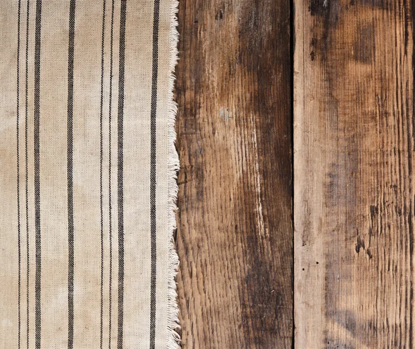 Old fabric background border wooden plank — Stock Photo, Image