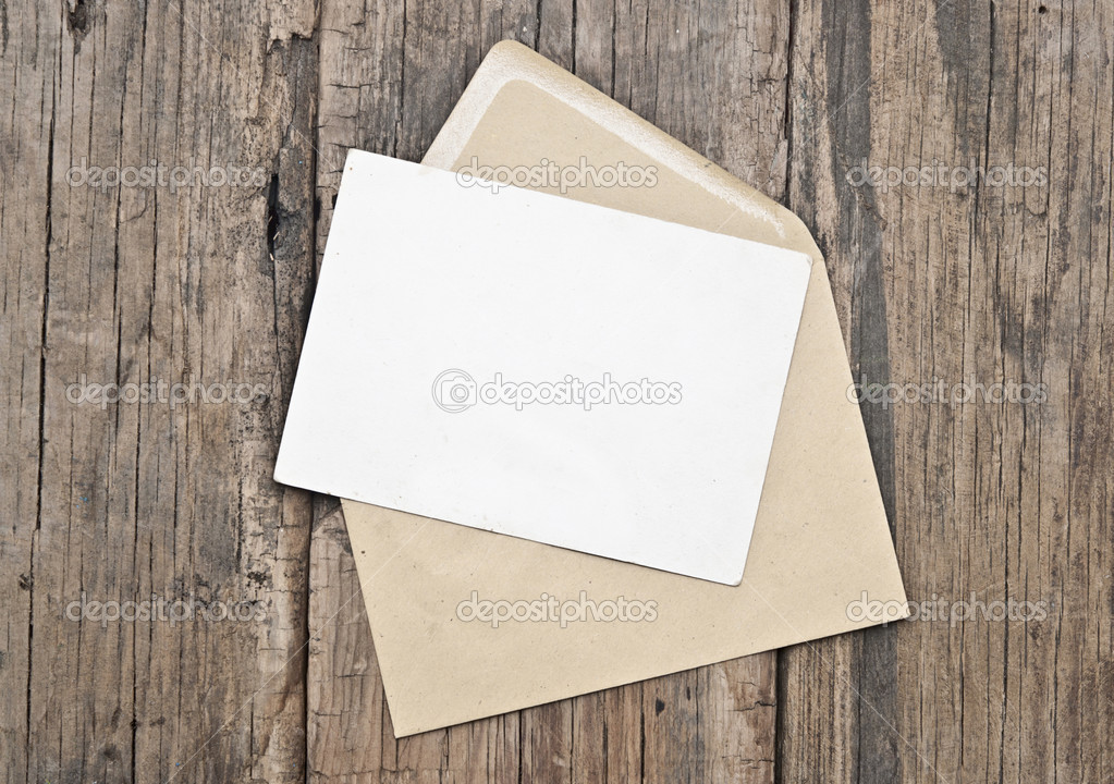 Blank Postcards On Wood Background Stock Photo, Picture and