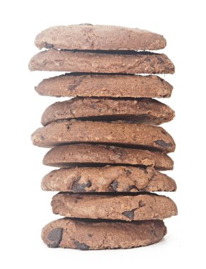 çikolata Çerezler üzerinde beyaz izole küçük parça.