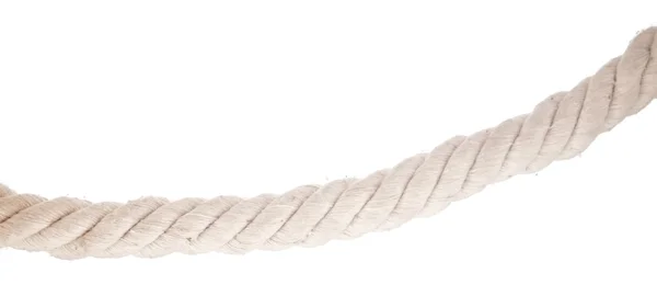 Perto de uma corda no fundo branco — Fotografia de Stock