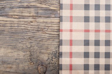 ahşap masa arka plan üzerinde masa örtüsü Tekstil doku