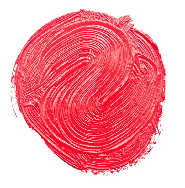 Red paint drawn with brush stroke — Stock Photo, Image