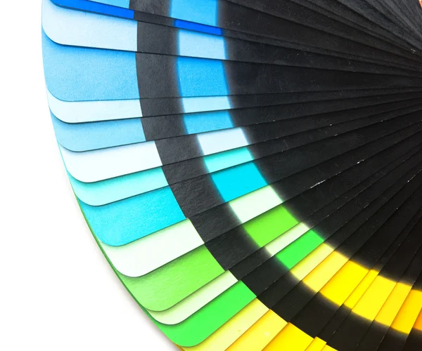 Kleur gids spectrum staal monsters regenboog op witte achtergrond — Stockfoto