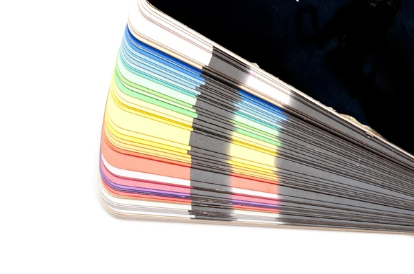 Espectro de guia de cor amostras de amostra arco-íris no fundo branco — Fotografia de Stock