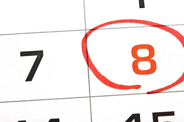 Calendar with a date circled in marker — Stock Photo, Image