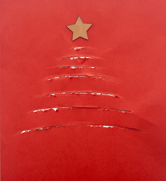 Roztrhaný papír vánoční strom — Stock fotografie