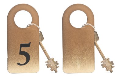 Two hotel keys clipart