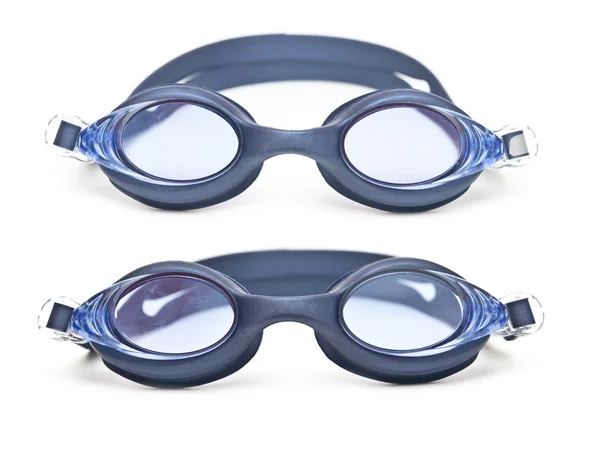 Set blaue Schwimmbrille isoliert auf weiß — Stockfoto