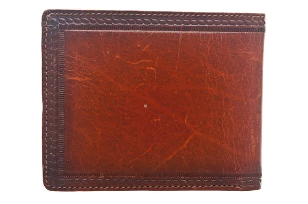 Läder plånbok mot vit bakgrund — Stockfoto